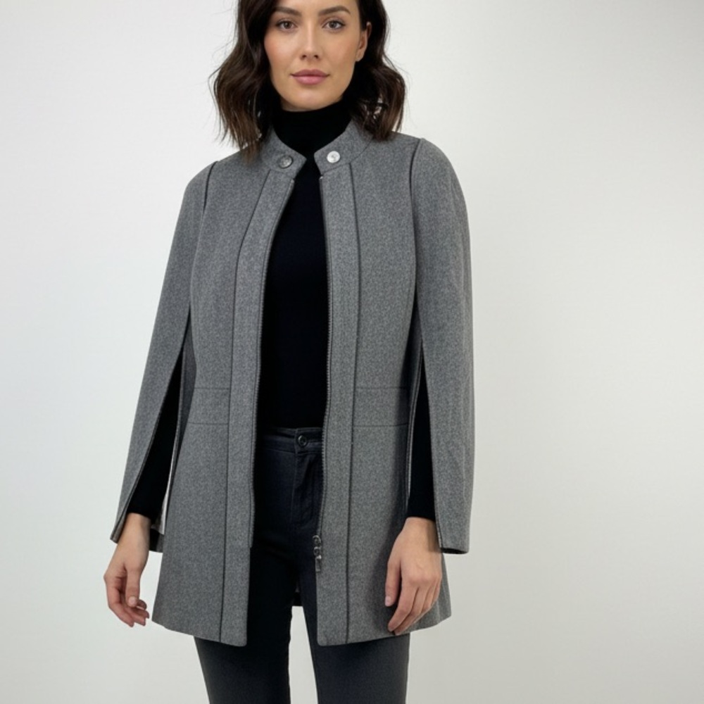White House Black Market Gray Cape Jacket size S